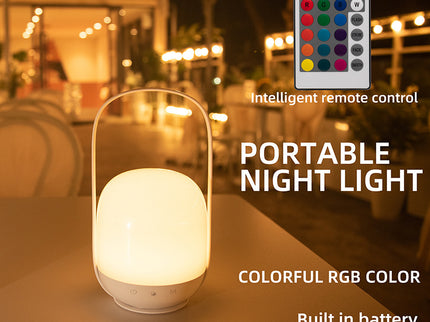 Portable LED Night Light with 16 Colors, 4 Dimming Modes, and Remote Control