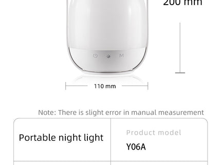 Portable LED Night Light with 16 Colors, 4 Dimming Modes, and Remote Control
