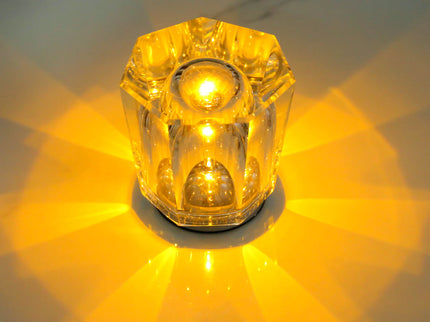 Crystal LED Table Lamp with Starburst Effect Rechargeable and Portable Design Type A 90mm H x 82mm W.