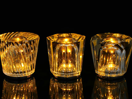 Crystal LED Table Lamp with Starburst Effect Rechargeable and Portable Design Type A 90mm H x 82mm W.