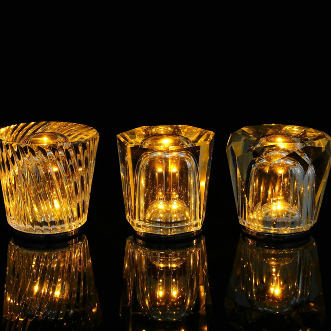 Crystal LED Table Lamp with Starburst Effect Rechargeable Portable Design Type B 90mm H 85mm W.