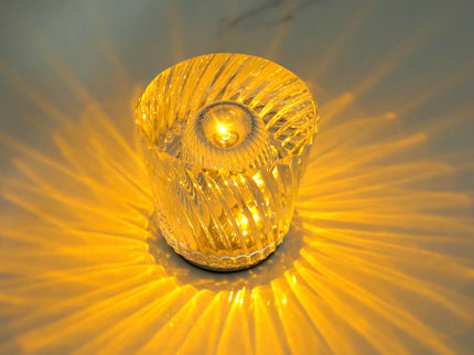 Crystal LED Table Lamp with Starburst Effect Rechargeable and Portable Design Type C 90mm H *88mm W.