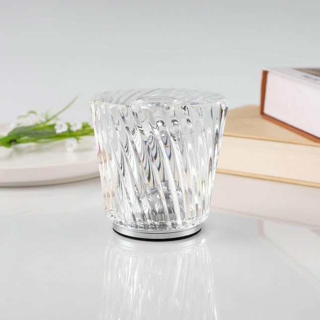 Crystal LED Table Lamp with Starburst Effect Rechargeable and Portable Design Type C 90mm H *88mm W.