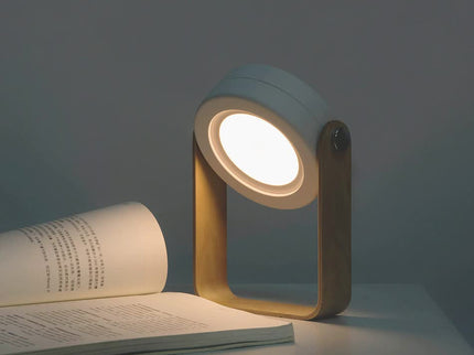 Gray Transformable Lantern Desk Lamp with USB Rechargeable Battery - Touch Control, 3 Brightness Levels, 0.3W