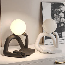 White Creative Book Reader Desk Lamp USB Powered Modern Resin Design.