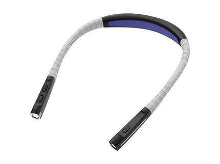 Black Hands-Free Adjustable LED Neck Reading Light with 3 Modes for Night Walking and Reading.