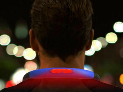 Black Hands-Free Adjustable LED Neck Reading Light with 3 Modes for Night Walking and Reading.