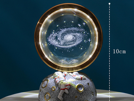 Dolphin Galaxy Astronaut LED Night Light - Decorative Space-Themed Lamp with Starry Globe