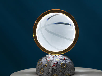 Basketball Galaxy Astronaut LED Night Light - Decorative Space-Themed Lamp with Starry Globe