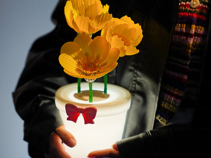 Yellow Flowers Silicone Touch Flower Aromatherapy Night Light Pot - Romantic Home Decor for Kids and Adults