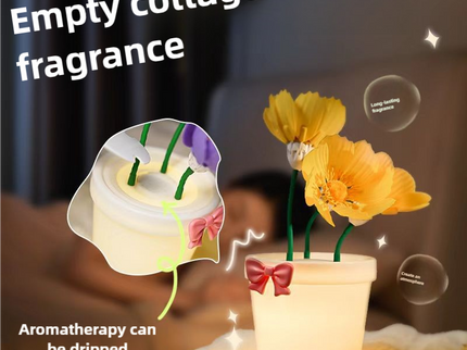 Purple Flowers Silicone Touch Flower Aromatherapy Night Light Pot - Romantic Home Decor for Kids and Adults