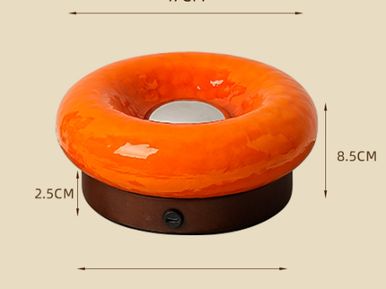 Pink Donut Table Lamp Rechargeable Touch Control LED for Kids and Bedroom.