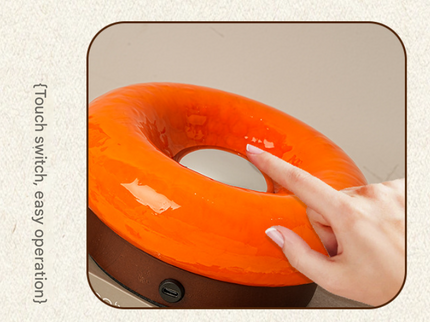 Pink Donut Table Lamp Rechargeable Touch Control LED for Kids and Bedroom.
