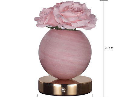 Champagne Dreamy Rose Planet Lamp Night Light - Elegant 21cm USB-Charged 3-Color Touch Dimming Decor Gift
