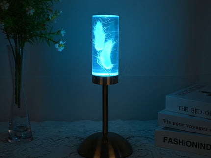 Dogtail Grass Eternal Flower Acrylic Table Lamp - Color-Changing LED, USB Rechargeable, Touch Control