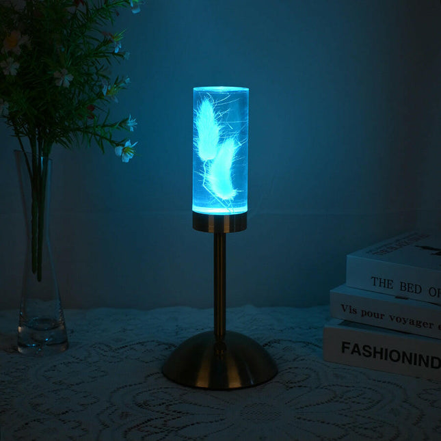 Dogtail Grass Eternal Flower Acrylic Table Lamp Color-Changing LED USB Rechargeable Touch Control.