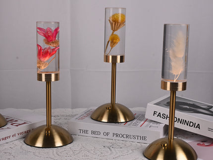 Dogtail Grass Eternal Flower Acrylic Table Lamp - Color-Changing LED, USB Rechargeable, Touch Control