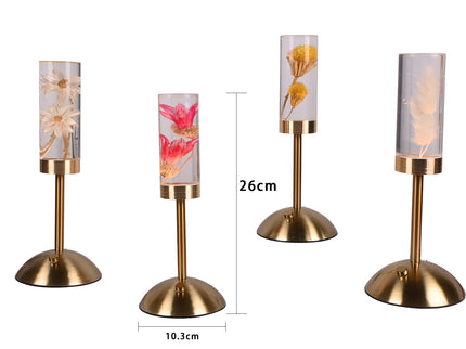 Dogtail Grass Eternal Flower Acrylic Table Lamp - Color-Changing LED, USB Rechargeable, Touch Control