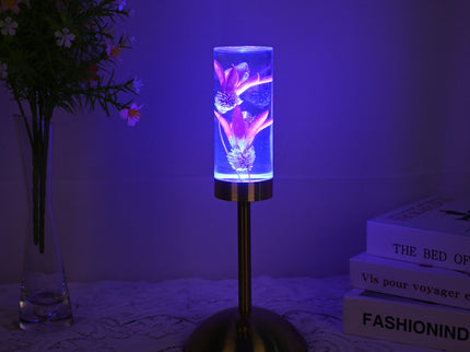 lily Eternal Flower Acrylic Table Lamp - Color-Changing LED, USB Rechargeable, Touch Control