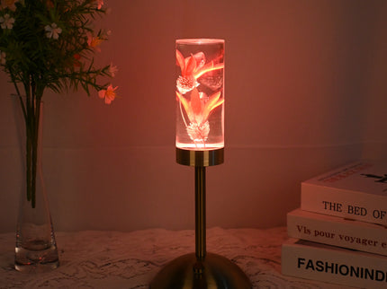 lily Eternal Flower Acrylic Table Lamp - Color-Changing LED, USB Rechargeable, Touch Control