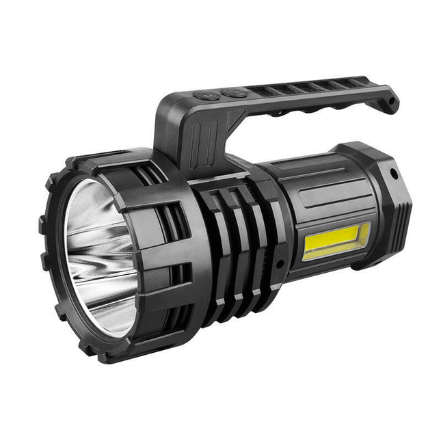 Black LED Searchlight Rechargeable Handheld Spotlight with 500m Range.