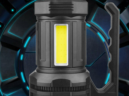 Black LED Searchlight Rechargeable Handheld Spotlight with 500m Range.