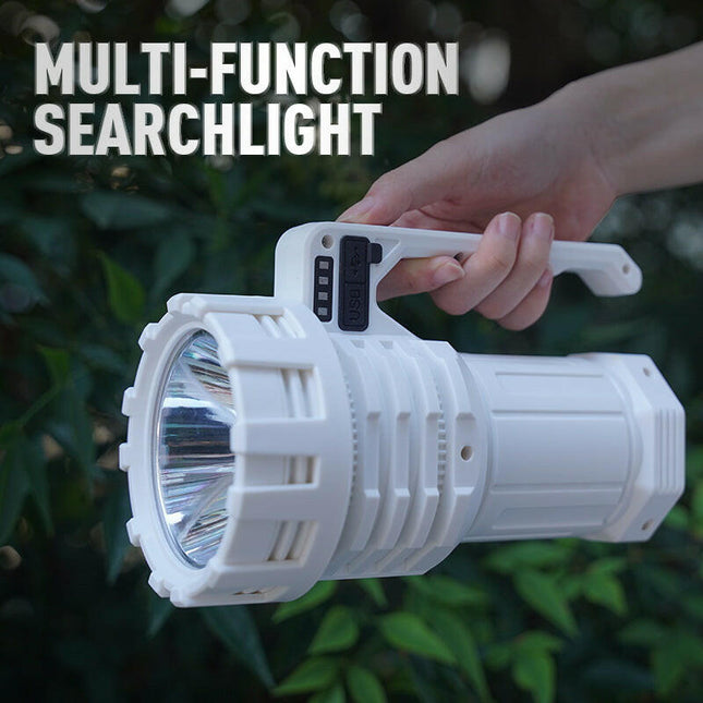 White LED Searchlight Rechargeable Handheld Spotlight 500m Range Long Lasting.