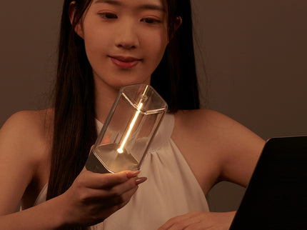 Silver Portable Magnetic Table Lamp with Bendable LED - USB-C Rechargeable