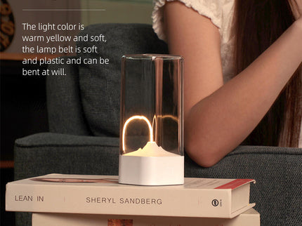 White Portable Magnetic Table Lamp with Bendable LED - USB-C Rechargeable
