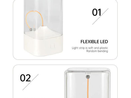 White Portable Magnetic Table Lamp with Bendable LED - USB-C Rechargeable