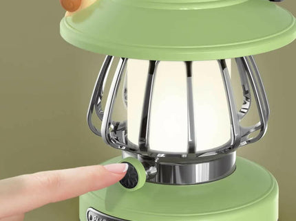 Pink Retro Snail Night Light Portable Rechargeable Camping Lantern with Hook 3-Color Dimming.