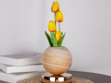Yellow Tulip Night Light with Realistic Bouquet Dreamy Planet LED Mood Lamp for Bedroom Decor.