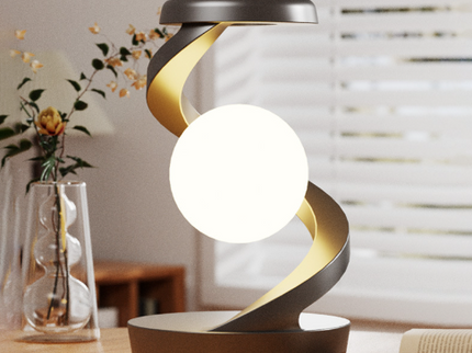 White Modern Levitating LED Desk Lamp Spiral Design Atmosphere Light.
