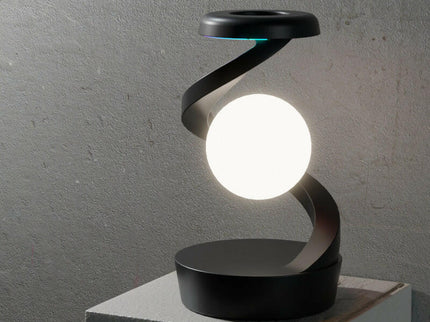 Black Modern Levitating LED Desk Lamp Spiral Design Atmosphere Light.