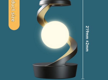 Black Modern Levitating LED Desk Lamp Spiral Design Atmosphere Light.