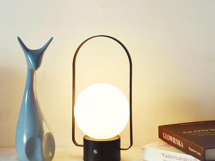 Black Portable Rechargeable LED Lantern Lamp Touch Control 3-Color Dimmable Desk Light.