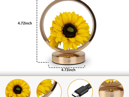 Rechargeable Ring Light with Sunflowers - Ambient Bedside Table Lamp Decor(USB)