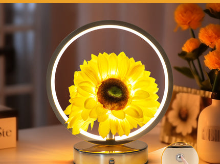 Rechargeable Ring Light with Sunflowers - Ambient Bedside Table Lamp Decor(USB)