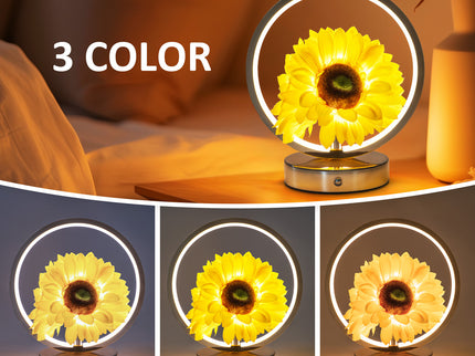 Rechargeable Ring Light with Sunflowers - Ambient Bedside Table Lamp Decor(USB)