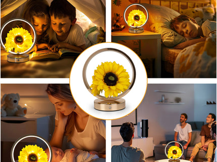 Rechargeable Ring Light with Sunflowers - Ambient Bedside Table Lamp Decor(USB)