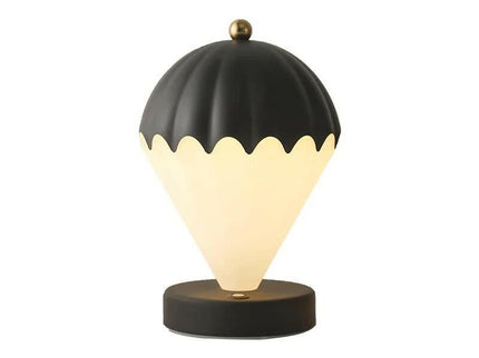 Black Rechargeable Hot Air Balloon LED Touch Lamp 3-Color Nordic Style Desk Light.