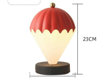 Black Rechargeable Hot Air Balloon LED Touch Lamp 3-Color Nordic Style Desk Light.
