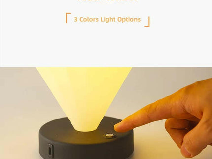 Black Rechargeable Hot Air Balloon LED Touch Lamp 3-Color Nordic Style Desk Light.