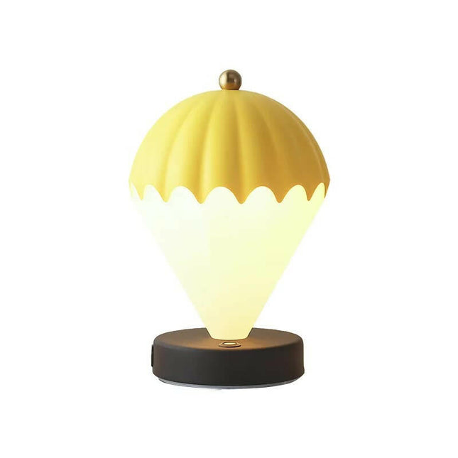 Yellow Rechargeable Hot Air Balloon LED Touch Lamp 3-Color Nordic Style Desk Light.
