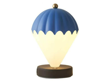 Blue Rechargeable Hot Air Balloon LED Touch Lamp 3-Color Nordic Style Desk Light.