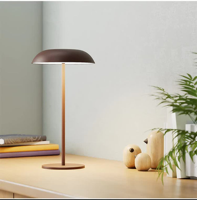 White Minimalist Rechargeable LED Touch Table Lamp - 3-Color Stepless Dimming Metal Desk Light