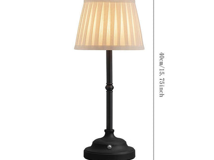 Black and White Elegant Rechargeable Fabric Shade LED Lamp Cordless Touch Dimmable Table Light.