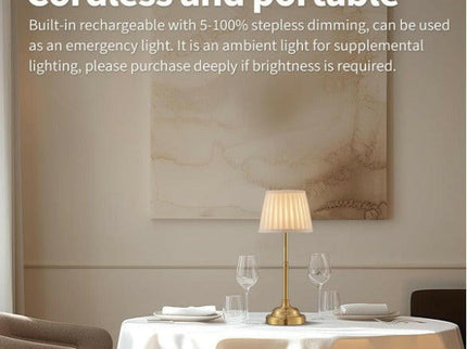 Black and White Elegant Rechargeable Fabric Shade LED Lamp Cordless Touch Dimmable Table Light.