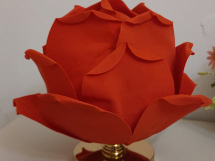 Red Elegant Lotus Flower Table Lamp - Decorative Bedside Night Light for Bedroom Ambiance