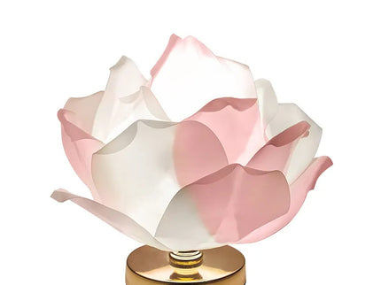 Champagne Elegant Lotus Flower Table Lamp - Decorative Bedside Night Light for Bedroom Ambiance